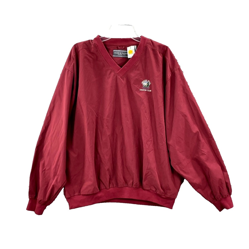 Page & Tuttle Windshirt Mens XL Red Golfcore Athleisure Country Club Sportswear
